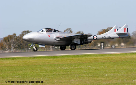 de Havilland DH.100 Vampire aircraft, Amberley Qld
