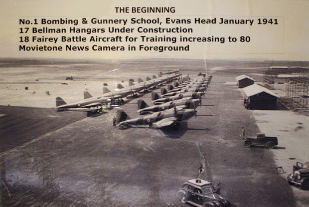 Bombing and Gunnery School 1941 Evans Head (poster courtesy Evans Head Aviation Museum)