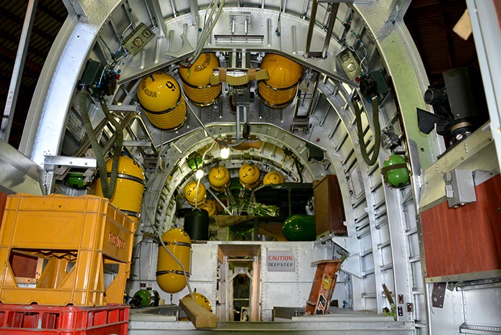 B-24 Liberator interior to forward cockpit
