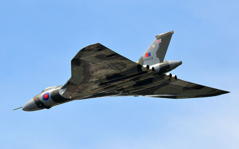 Avro Vulcan airborne at Farnborough 2014