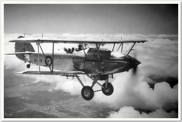 Hawker Demon flying over Richmond