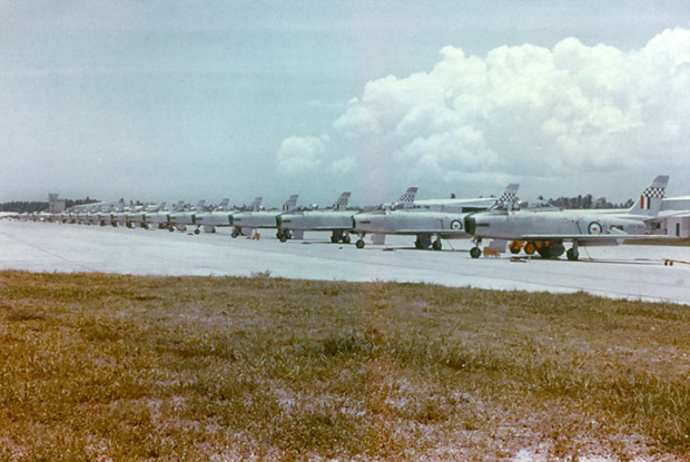 RAAF 75 Sqn CAC Sabres on the flightline at Butterworth