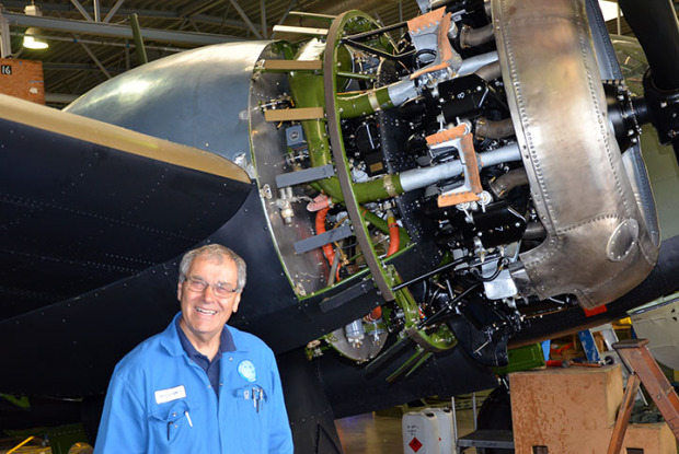 John Smudge Smith in front of Bristol Blenheim