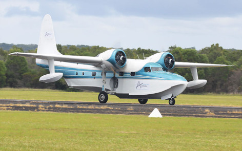 Grumman Mallard aircraft taking off