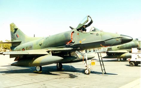Ex ran skyhawk a4 f g & k served with rnzaf as nz6215-at nowra on exercise in 1980s    | warbirds online