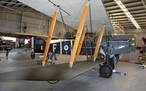 Bristol F2B Fighter at Caboolture hangar