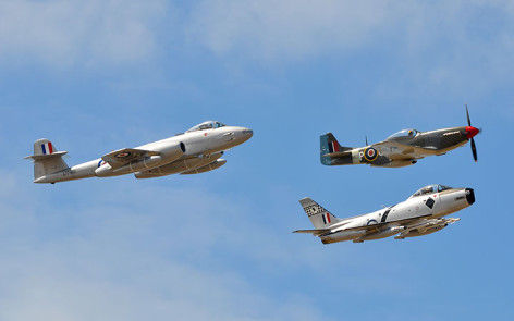 CAC Sabre A94-983 at Point Cook RAAF airshow 2014 & CAC Mustang & Gloster Meteor