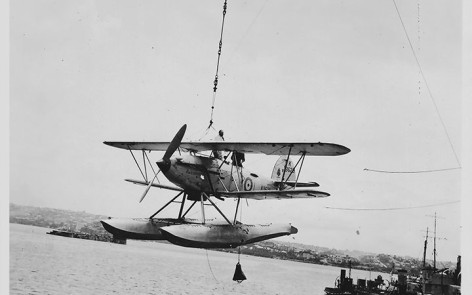 Hawker Osprey Royal Navy K3629 from HMS Sussex visiting Sydney Harbour
