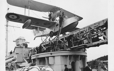 Supermarine Seagull V & Walrus RAAF A2-5 Seagull V aboard HMAS Canberra -1936 or 1937