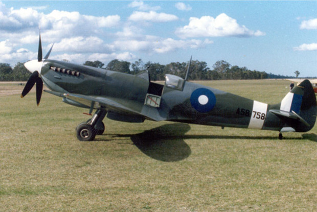 Spitfire A58-758 at Williamtown 75th Sqn reunion early 1990's