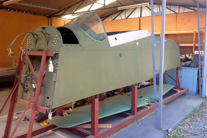 CAC Mustang A68-71 cockpit section in jig