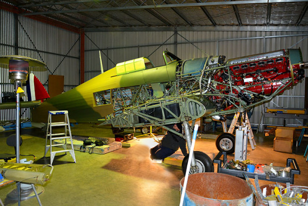 Hawker Hurricane 5481 at Scone NSW - final refurbishment July 2015