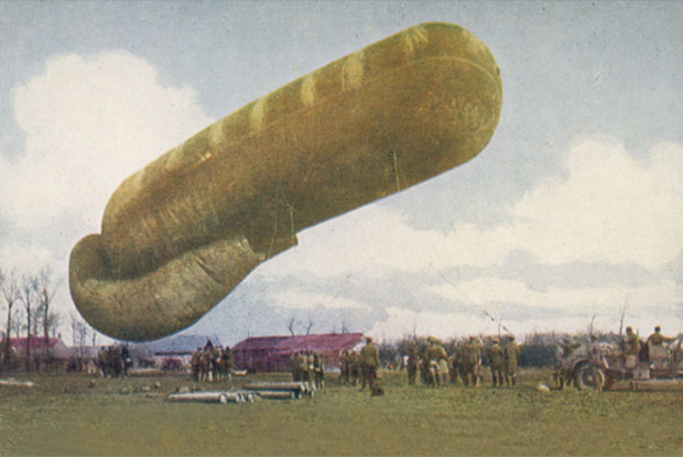 Observation balloon ascending- AWM P10028