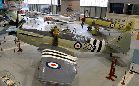 Fairey firefly wj109 now at the awm storage facility and hawker sea fury wg630 now at hars in 2016 at the nowra faa museum    | warbirds online