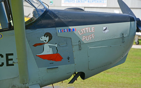 Cessna O-1G Bird Dog VH-XVB- Snoopy nose art - Toowoomba 2014