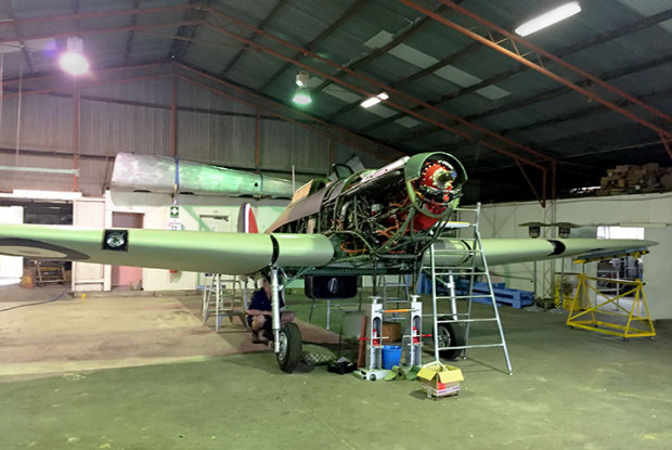 Hawker Hurricane 5481 - wings attached at Scone NSW