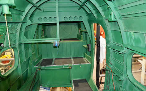 Lockheed Hudson A16-105 AWM restoration of internal rear fuselage