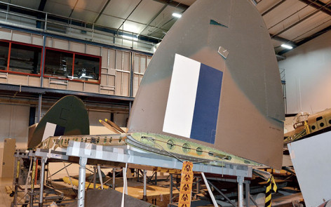 Lockheed Hudson A16-105 AWM restoration tail assembly ready for refitting