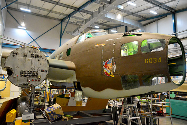 Lockheed Hudson A16-105 nose awaiting refitting of glazing under restoration by AWM