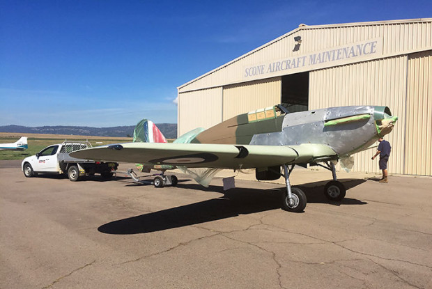 Hawker Hurricane 5481 going to the paint shop at Scone NSW 2015