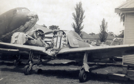 Nakajima Ki-43-I Oscar Manufacture Number 750 in storage with Sid Marshall 1960s