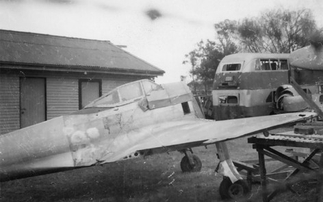 Nakajima Ki-43-I Oscar Number 750 in storage with Sid Marshall 1960s
