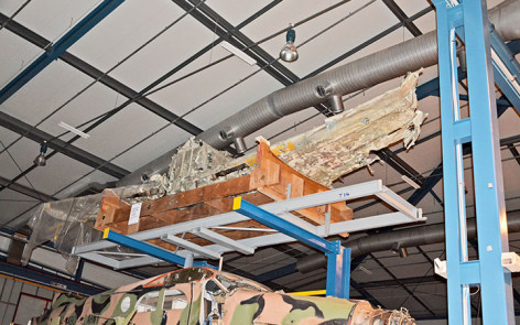 Nakajima Ki-43-II Oscar 5465 Wings & Fuselage center section in storage at AWM Annex