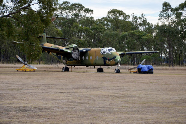 AAHC (Qld) Caribou 228 awaiting her relocation