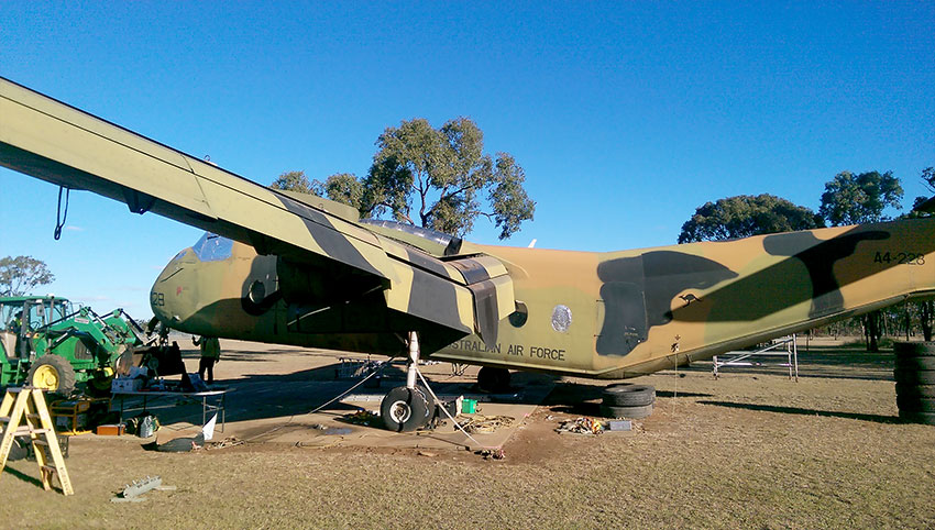Caribou A4-228 commencing her nose lift
