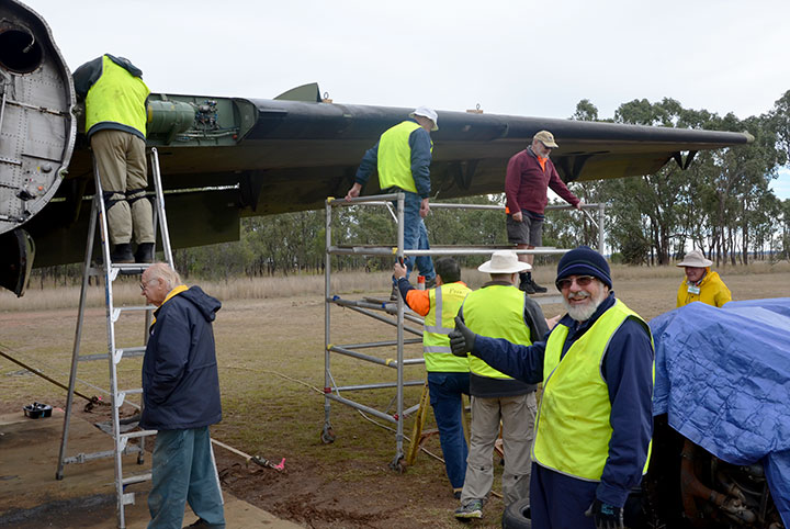 Caribou A4-228 wing now ready for removal