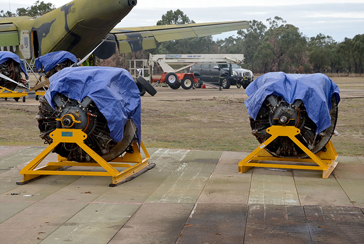 Caribou engines packed and ready to go