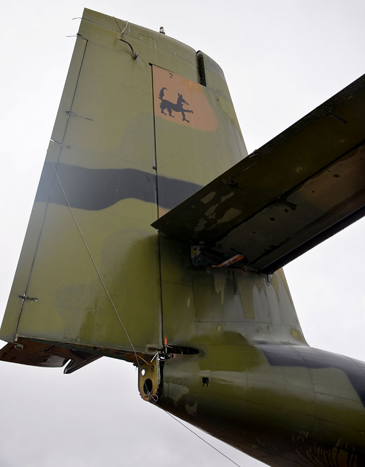 DHC-4 Caribou A4-228 tail nearly ready for removal on Monday