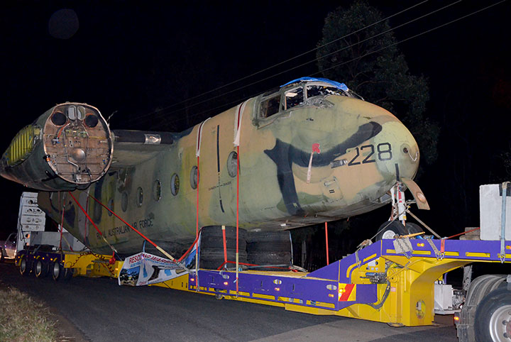 DHC4 Caribou A4-228 arrives at her new home at Caboolture Qld