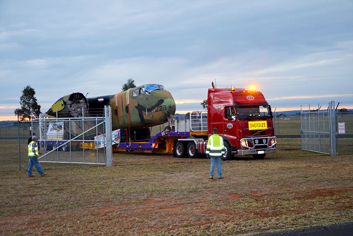 DHC4 Caribou A4-228 leaves Oakey - the last time for her new home at Caboolture