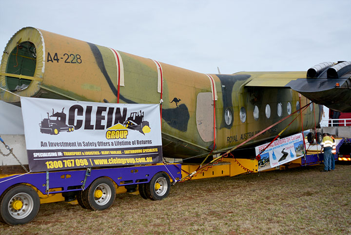 Loading DHC4 Caribou A4-228 at the exit gate at Oakey for her big trip to Caboolture