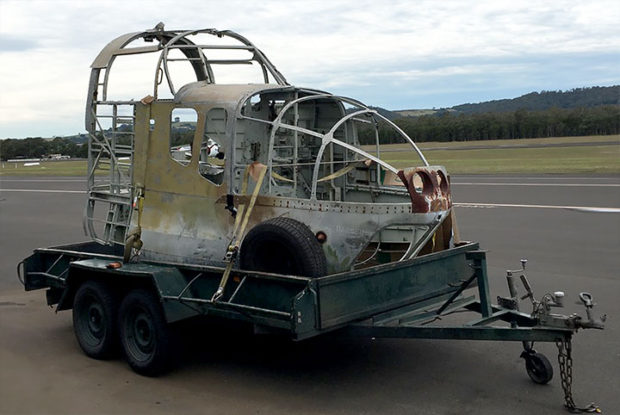 Ex RAAF 100 Squadron Beaufort Cockpit arrives at HARS for Refurbishment