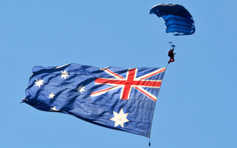 Australian Flag opens at the 2016 Brisbane Valley Airshow at Watts Bridge