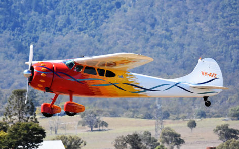 Cessna 195 VH-AVZ at the Brisbane Valley Airshow Watts Bridge