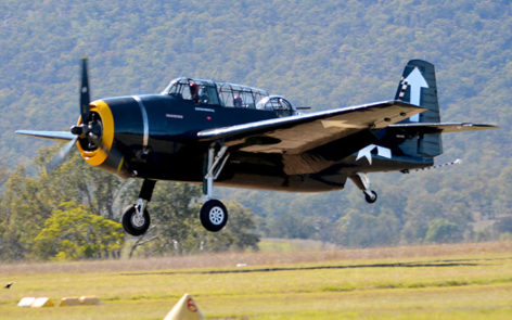 TBM Avenger VH-VTB at the Brisbane Valley Airshow Watts Bridge