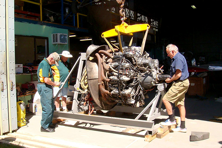 DHC4 Caribou A4-228 - preparing the R2000 engine for fitting