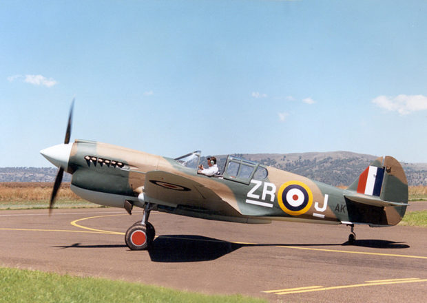 Curtiss P40E VH-KTH at Scone on the occasion of her first flight in since 1945 - 1989