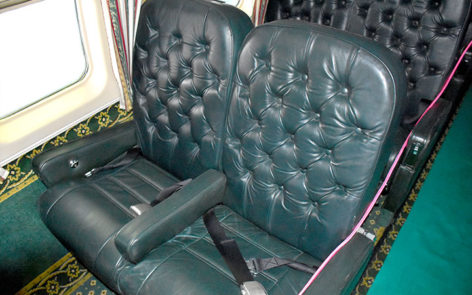 Chesterfield anybody-the sumptuous bespoke interior seating in the HARS Convair 440 ZS-ARV