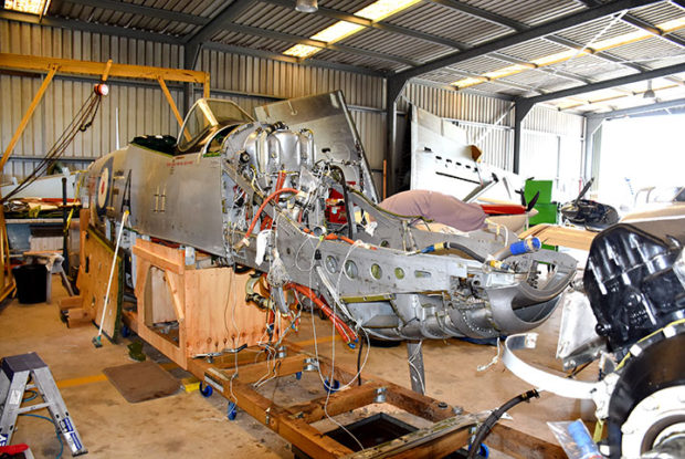 Fuselage of CAC Mustang A68-110 stripped & under rebuild
