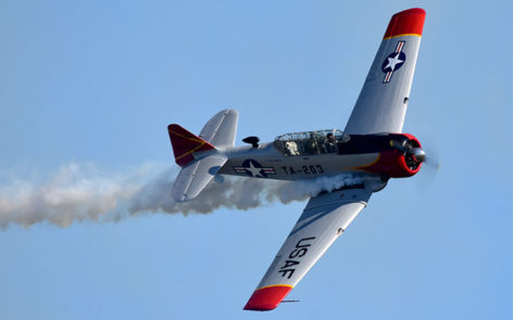 North American T6 Harvard VH-WHF displays at WOI 2017