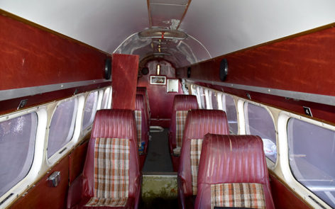 De Havilland DH.114 Heron interior - a vision of burgundy and woodgrain