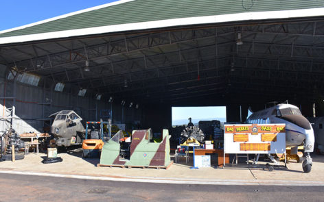 HARS Volunteers reorganising exhibits at the HARS Parkes Aviation