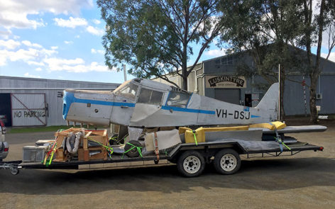 Auster Mk III VH-DSJ being recovered at Luskintyre NSW June 2017
