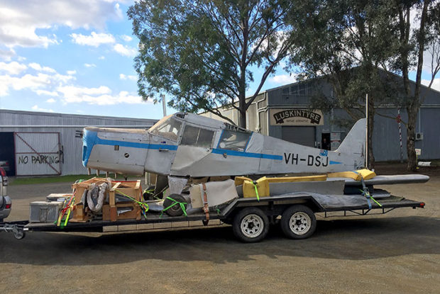 Auster Mk III VH-DSJ being recovered at Luskintyre NSW June 2017