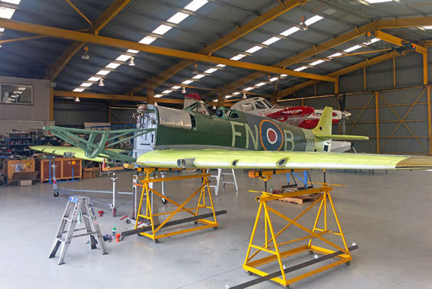 Supermarine Spitfire IX MH-603 wings and empenage are trial fitted