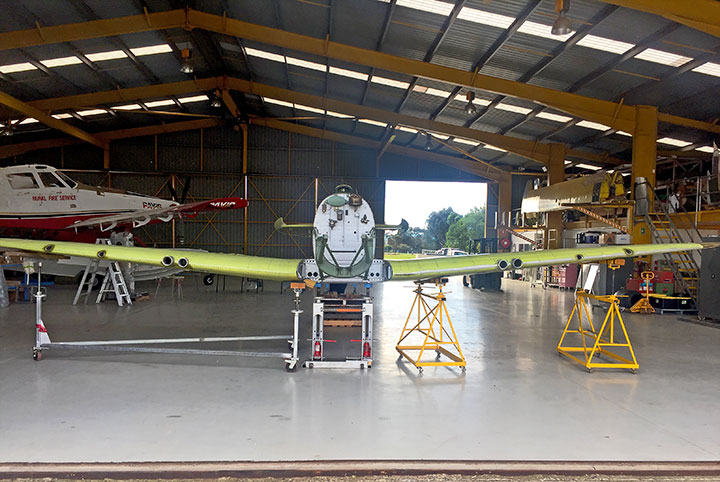 Supermarine Spitfire MH-603 wings and empenage is trial fitted June 2017